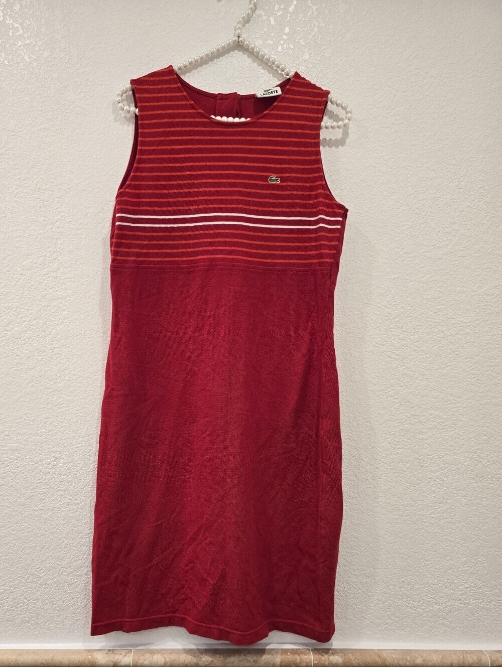 Lacoste red striped dress 42